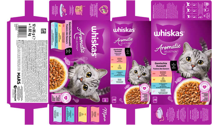 whiskas Katzen-Nassfutter Aromatic Selection Gemischte Auswahl in Sauce Megapack